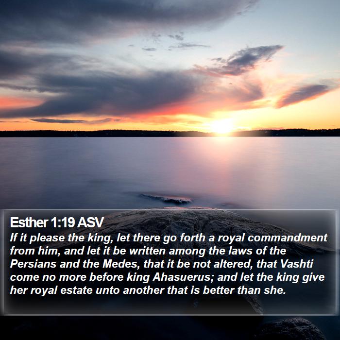 Esther 1:19 ASV Bible Study