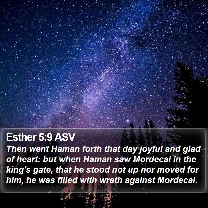 Esther 5:9 ASV Bible Study