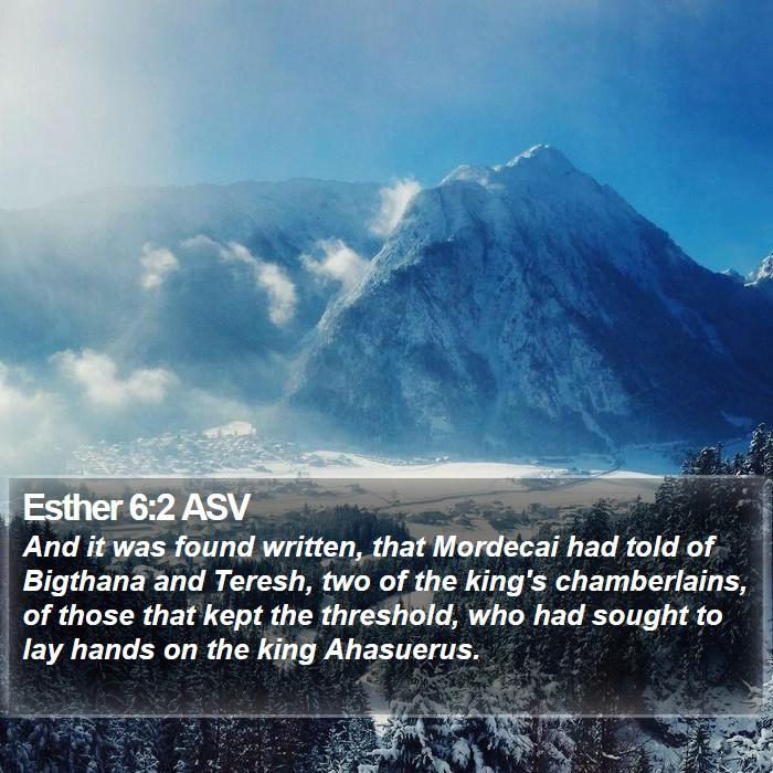 Esther 6:2 ASV Bible Study