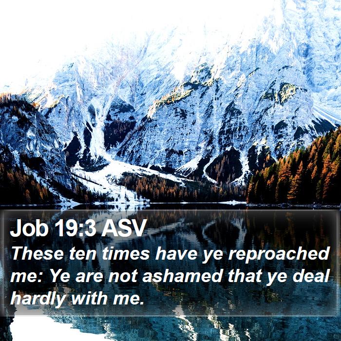 Job 19:3 ASV Bible Study