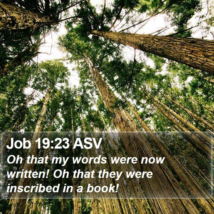 Job 19:23 ASV Bible Study