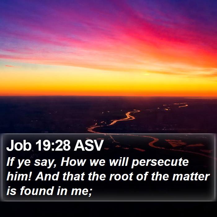 Job 19:28 ASV Bible Study