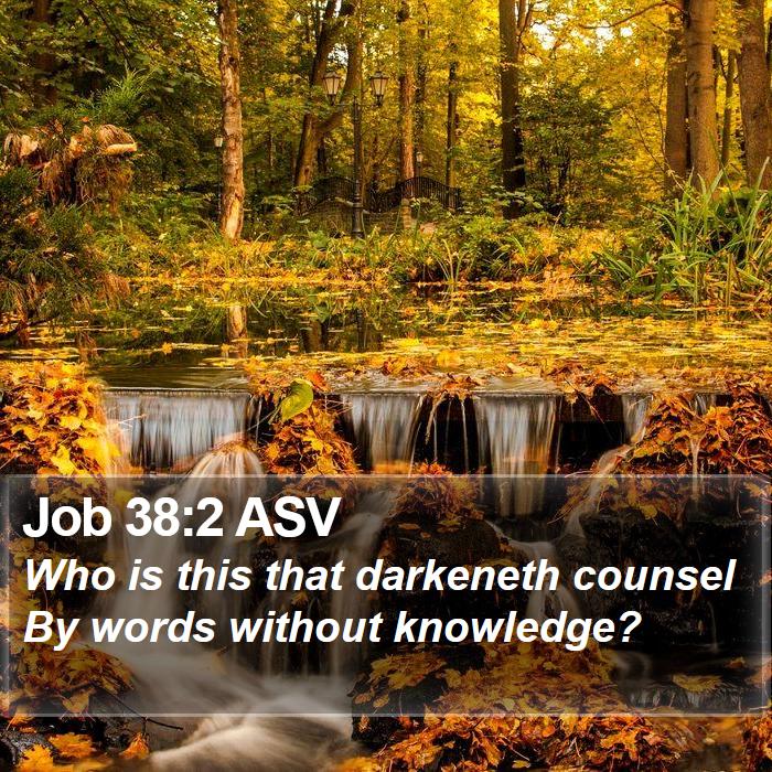 Job 38:2 ASV Bible Study