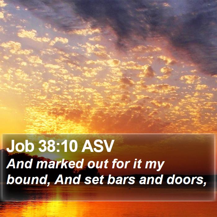 Job 38:10 ASV Bible Study