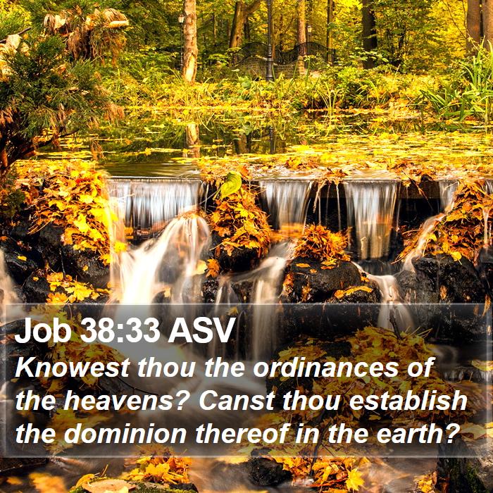 Job 38:33 ASV Bible Study