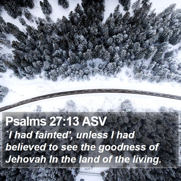 Psalms 27:13 ASV Bible Study