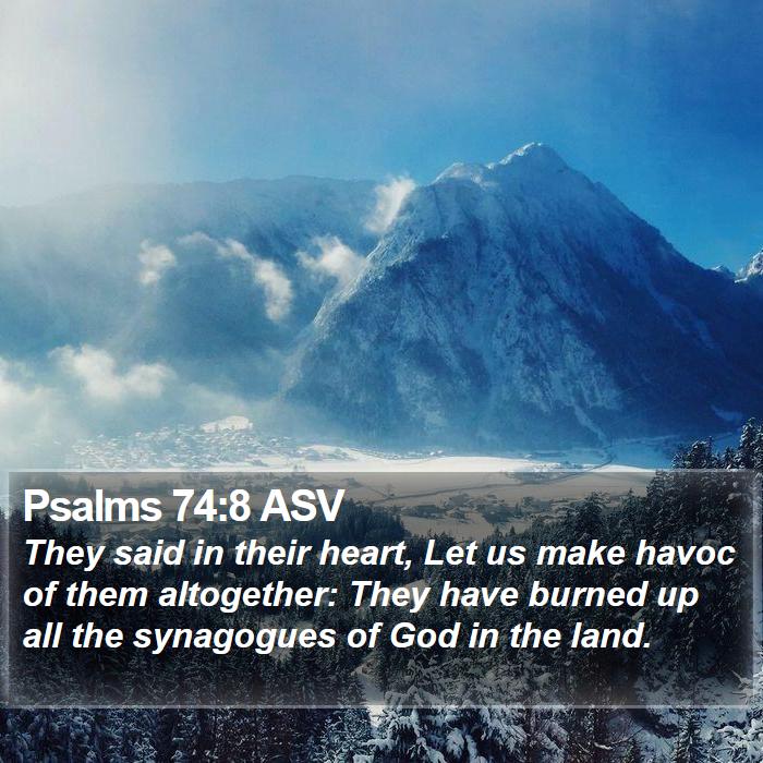 Psalms 74:8 ASV Bible Study