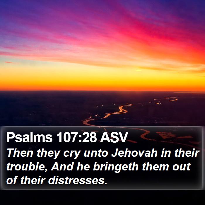 Psalms 107:28 ASV Bible Study