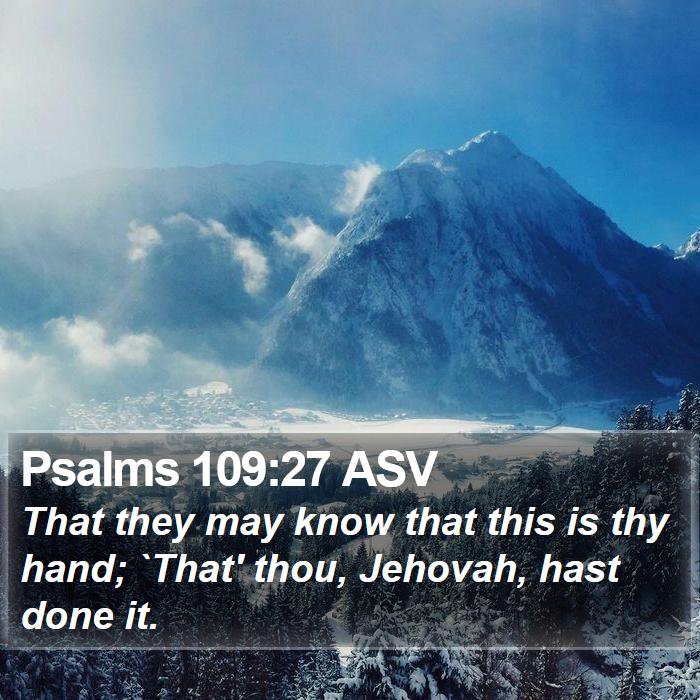 Psalms 109:27 ASV Bible Study