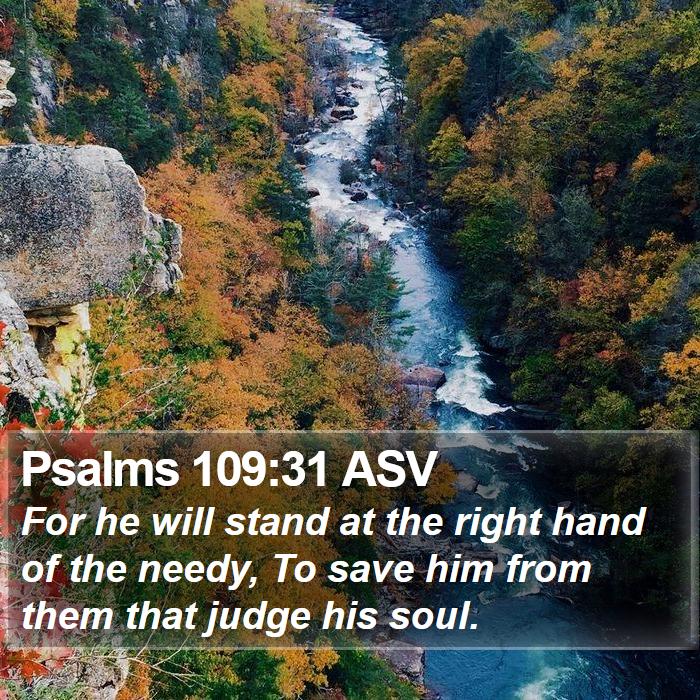 Psalms 109:31 ASV Bible Study