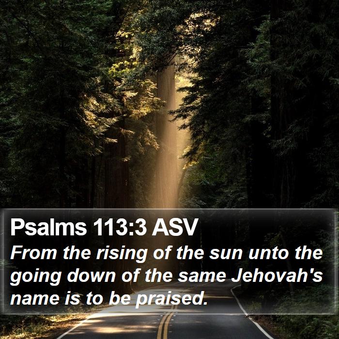 Psalms 113:3 ASV Bible Study