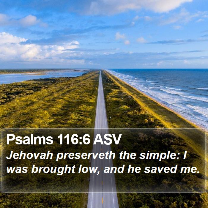 Psalms 116:6 ASV Bible Study