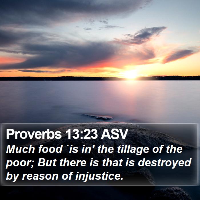 Proverbs 13:23 ASV Bible Study