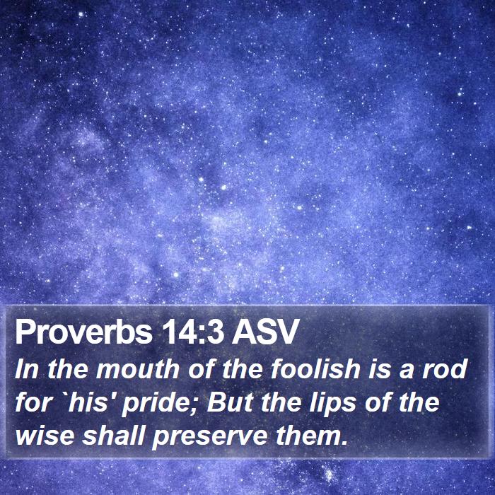 Proverbs 14:3 ASV Bible Study