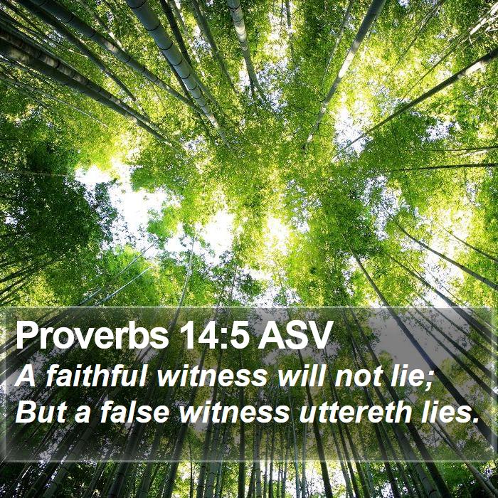 Proverbs 14:5 ASV Bible Study