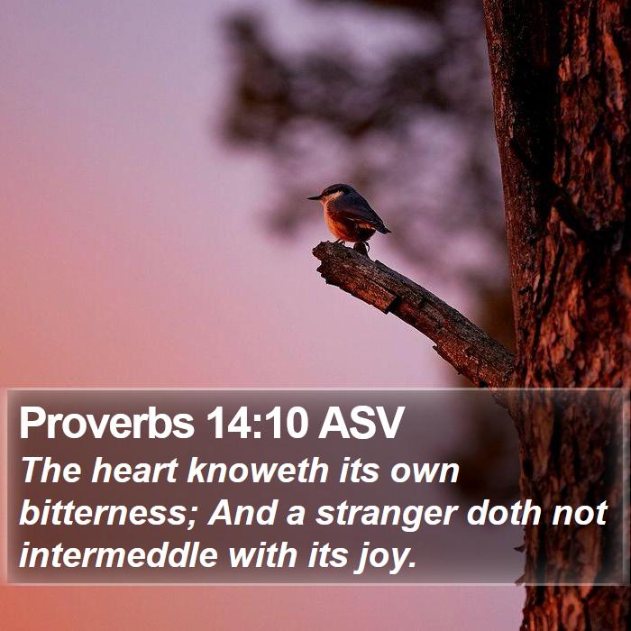 Proverbs 14:10 ASV Bible Study