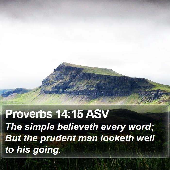 Proverbs 14:15 ASV Bible Study