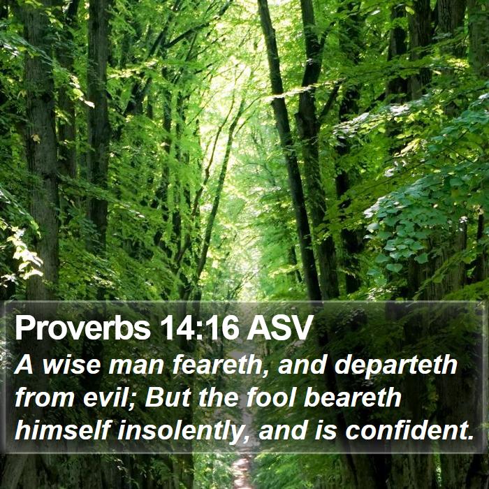 Proverbs 14:16 ASV Bible Study