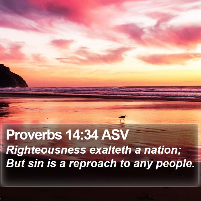 Proverbs 14:34 ASV Bible Study