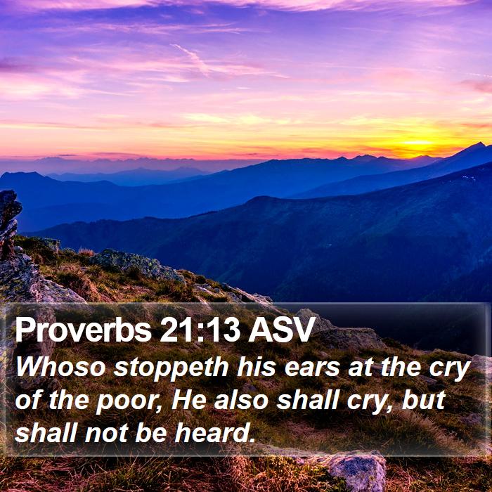 Proverbs 21:13 ASV Bible Study