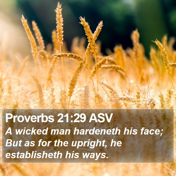 Proverbs 21:29 ASV Bible Study