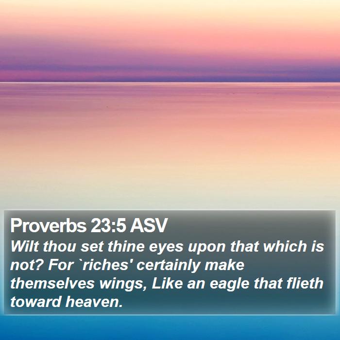 Proverbs 23:5 ASV Bible Study