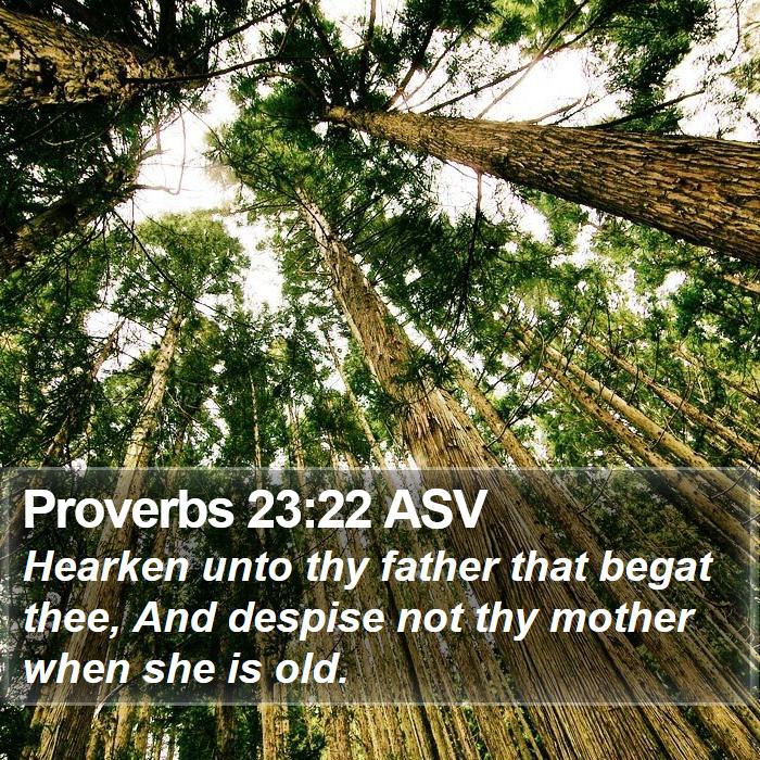 Proverbs 23:22 ASV Bible Study