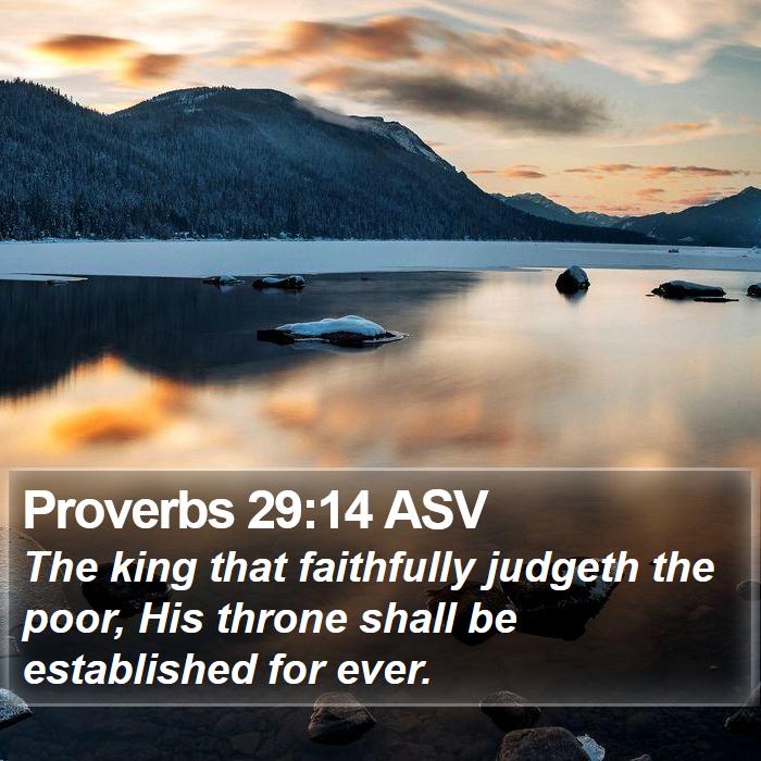 Proverbs 29:14 ASV Bible Study