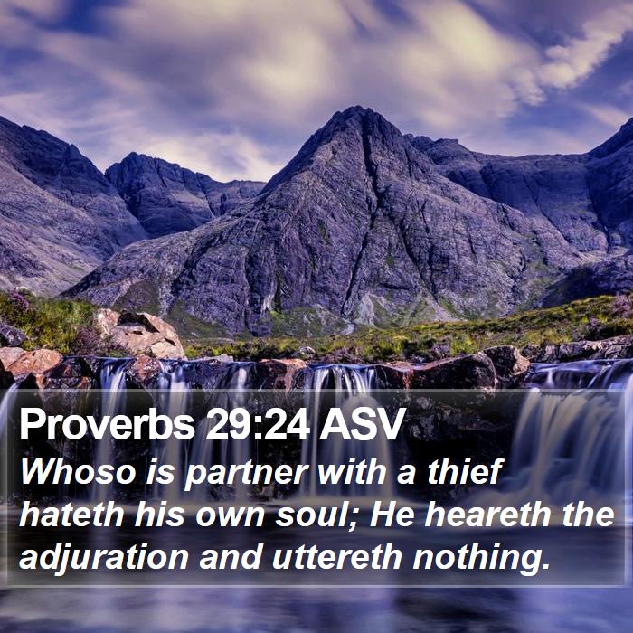 Proverbs 29:24 ASV Bible Study