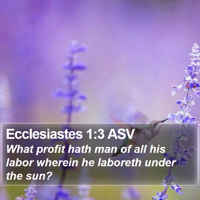 Ecclesiastes 1:3 ASV Bible Study