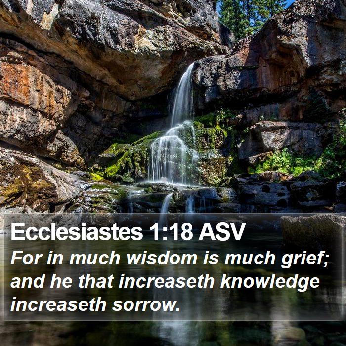 Ecclesiastes 1:18 ASV Bible Study