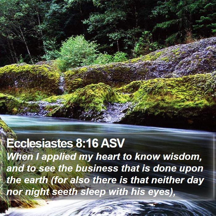 Ecclesiastes 8:16 ASV Bible Study