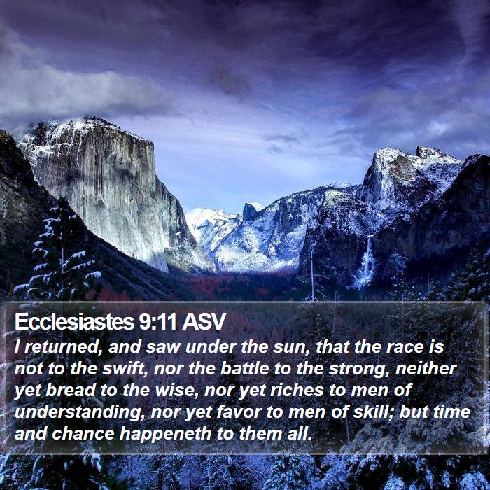 Ecclesiastes 9:11 ASV Bible Study