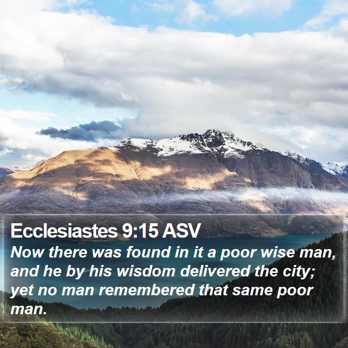 Ecclesiastes 9:15 ASV Bible Study