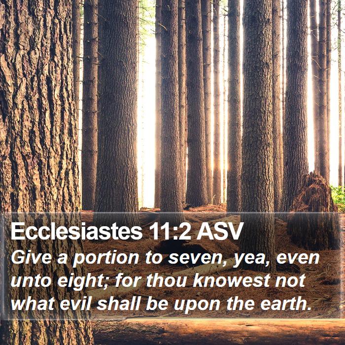 Ecclesiastes 11:2 ASV Bible Study