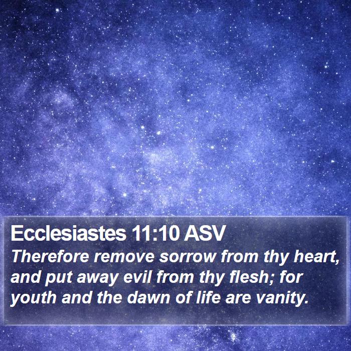 Ecclesiastes 11:10 ASV Bible Study