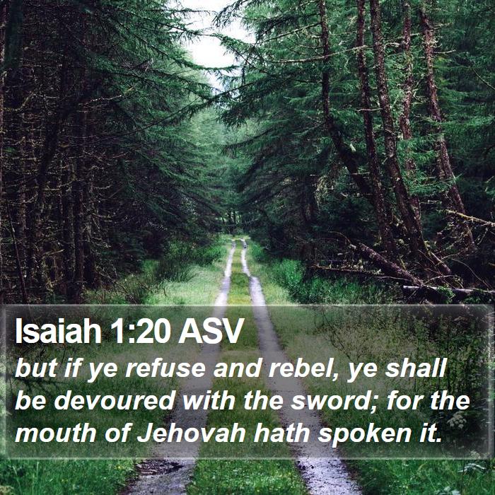 Isaiah 1:20 ASV Bible Study