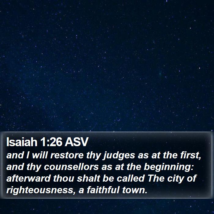 Isaiah 1:26 ASV Bible Study