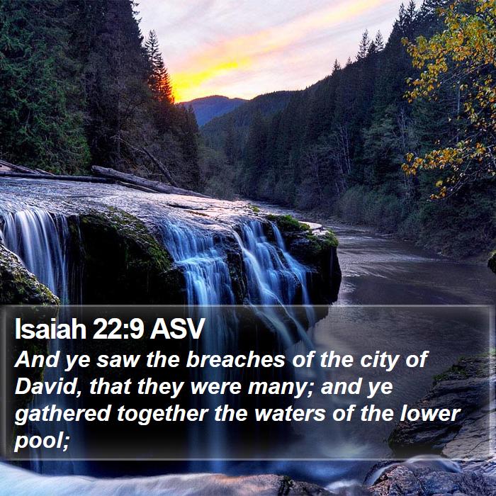 Isaiah 22:9 ASV Bible Study