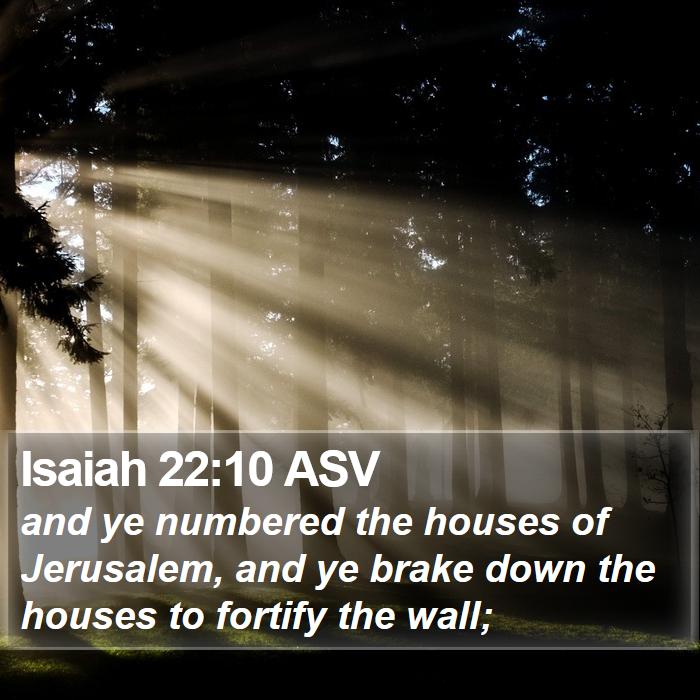 Isaiah 22:10 ASV Bible Study