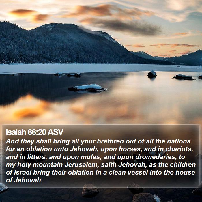 Isaiah 66:20 ASV Bible Study