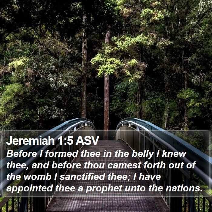 Jeremiah 1:5 ASV Bible Study