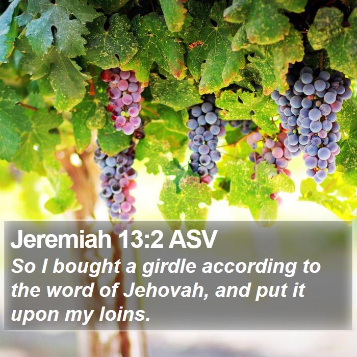 Jeremiah 13:2 ASV Bible Study