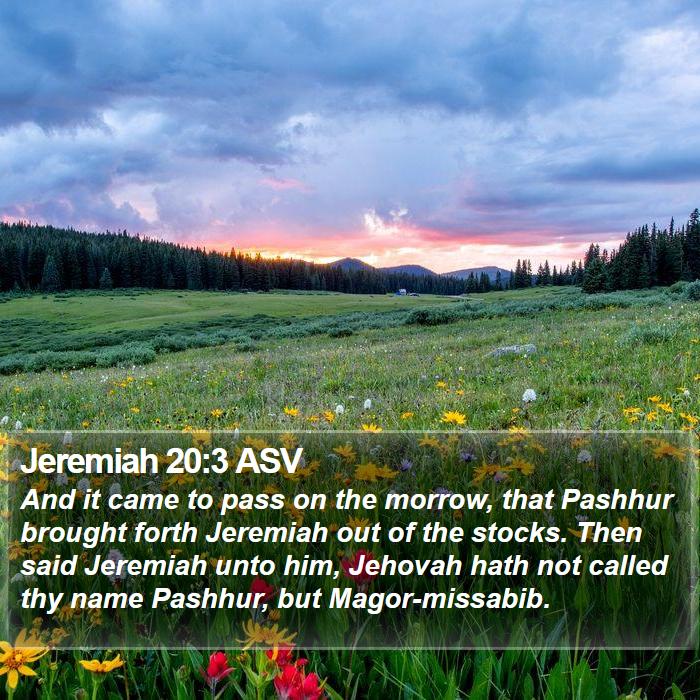 Jeremiah 20:3 ASV Bible Study