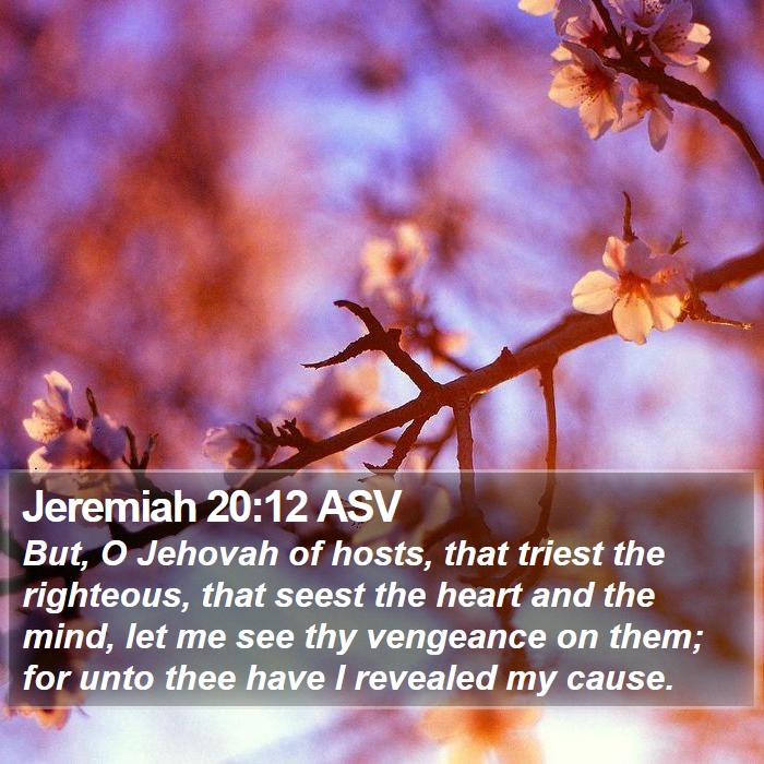 Jeremiah 20:12 ASV Bible Study