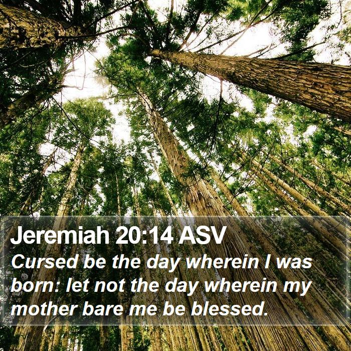 Jeremiah 20:14 ASV Bible Study