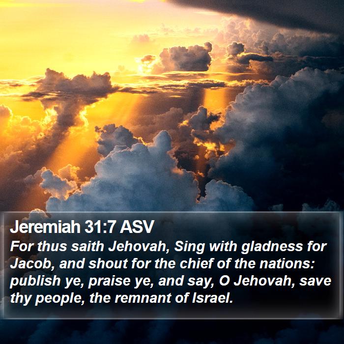 Jeremiah 31:7 ASV Bible Study