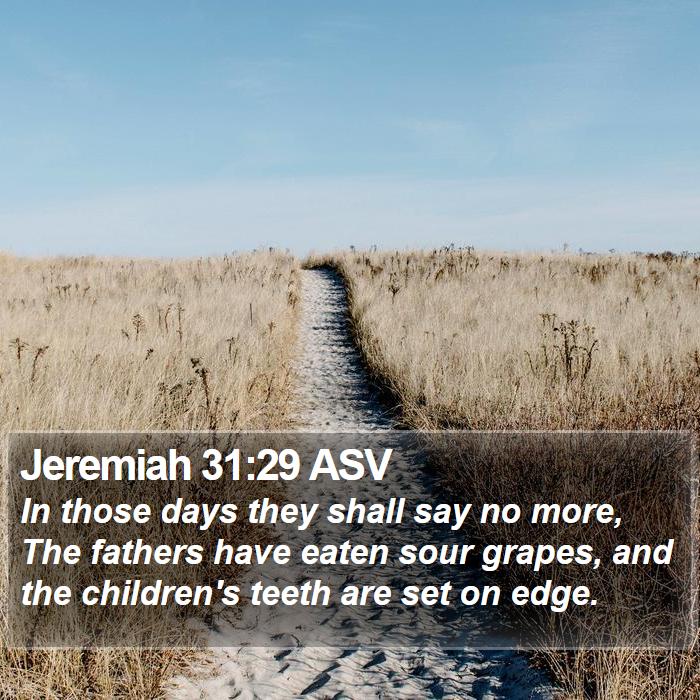 Jeremiah 31:29 ASV Bible Study