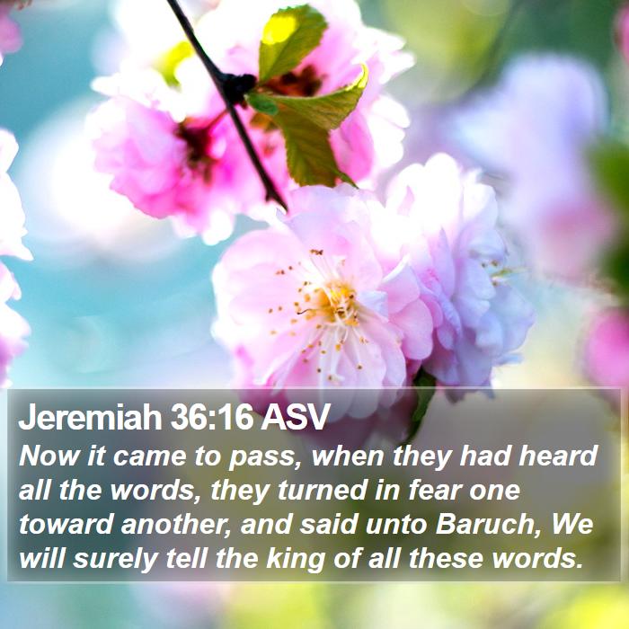 Jeremiah 36:16 ASV Bible Study