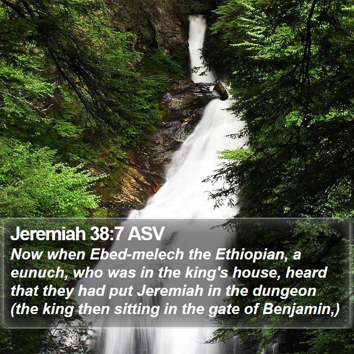 Jeremiah 38:7 ASV Bible Study